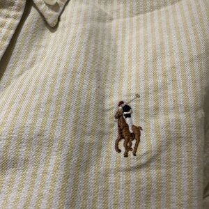 Ralph Lauren Men's Button-Down Shirt in Light Cream Stripe
